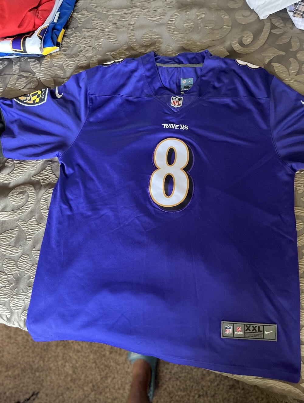 Nike Purple #8 Ravens Lamar Jackson Football Jersey